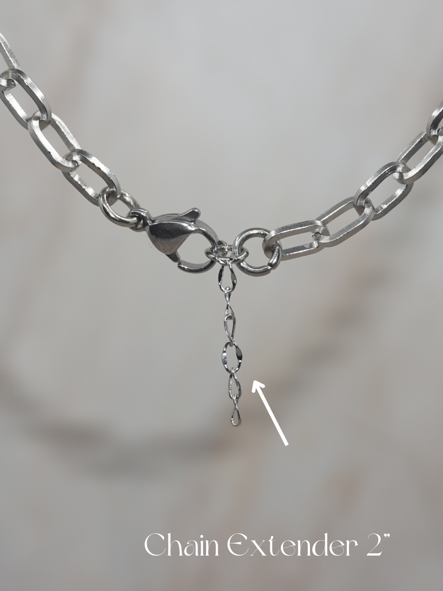 Women Silver Paper Clip Chain