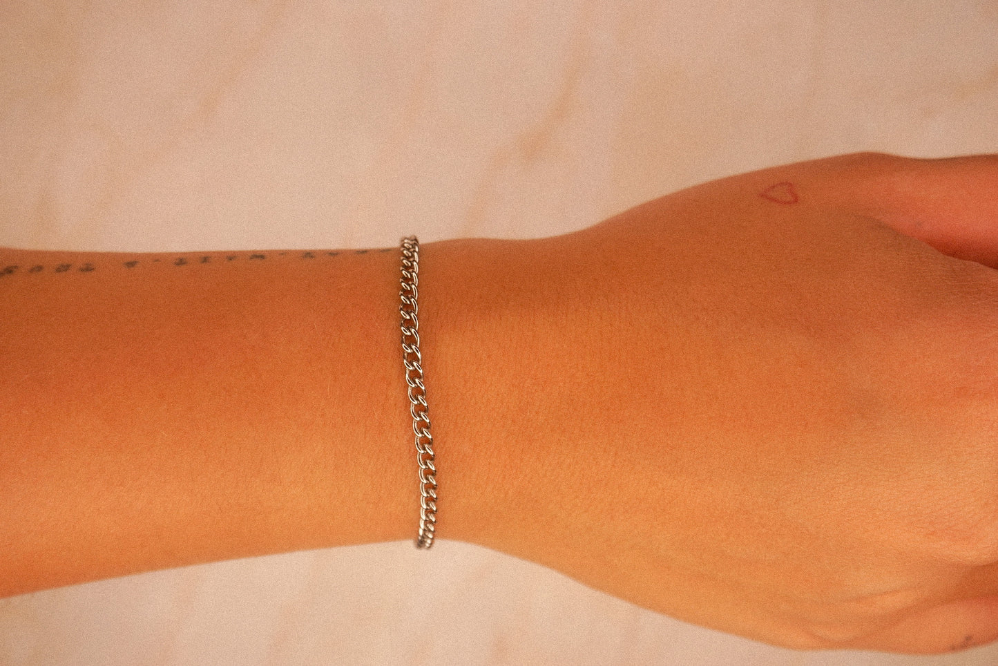 Women Silver Curb Bracelet