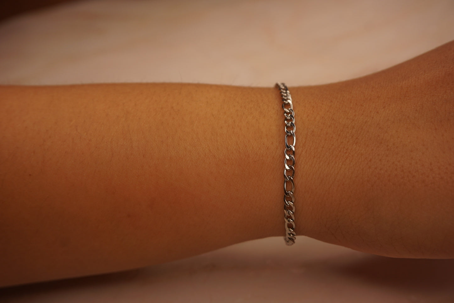 Women Silver Figaro thin Bracelet