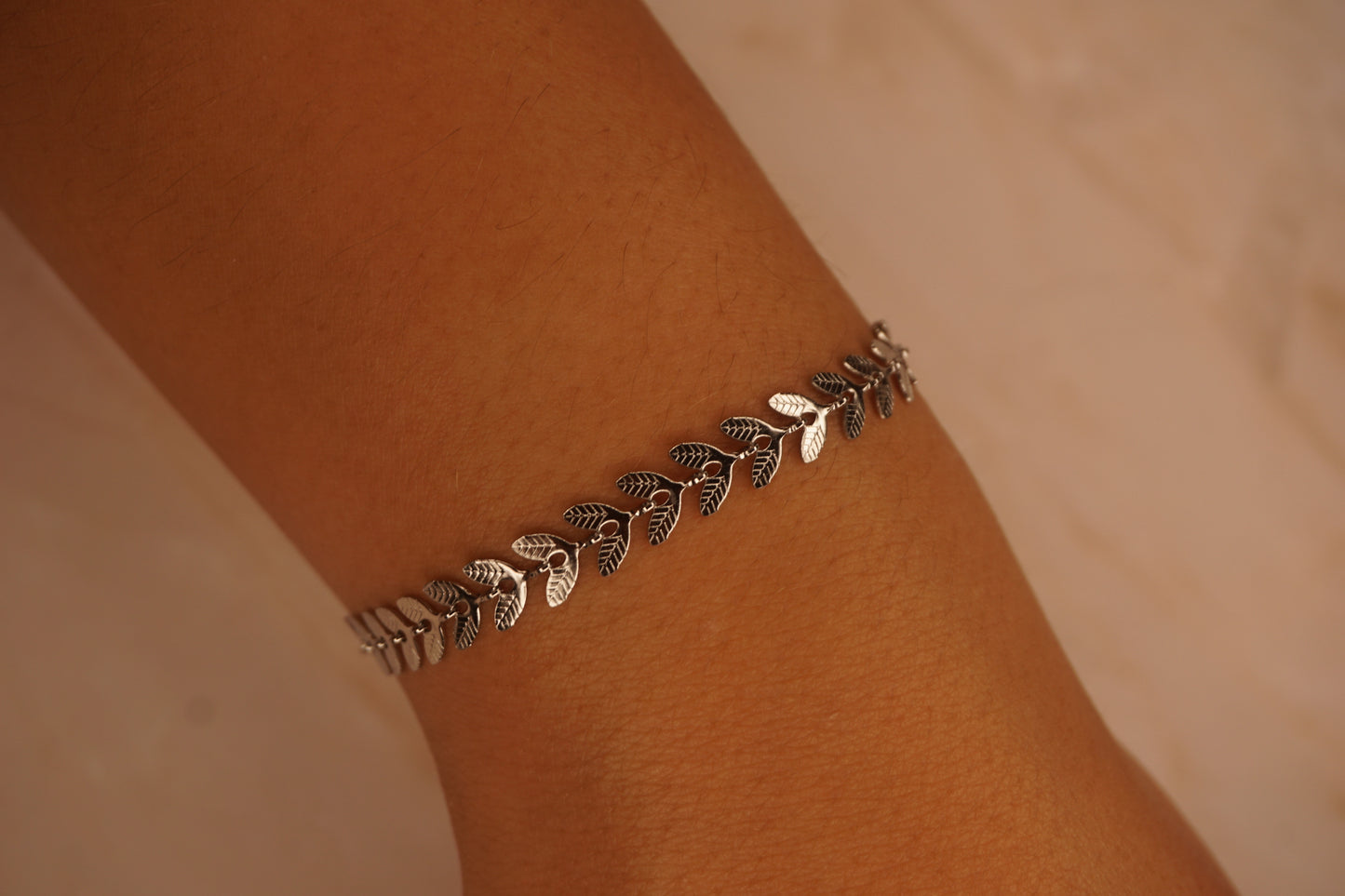 Women Silver Leaf Bracelet