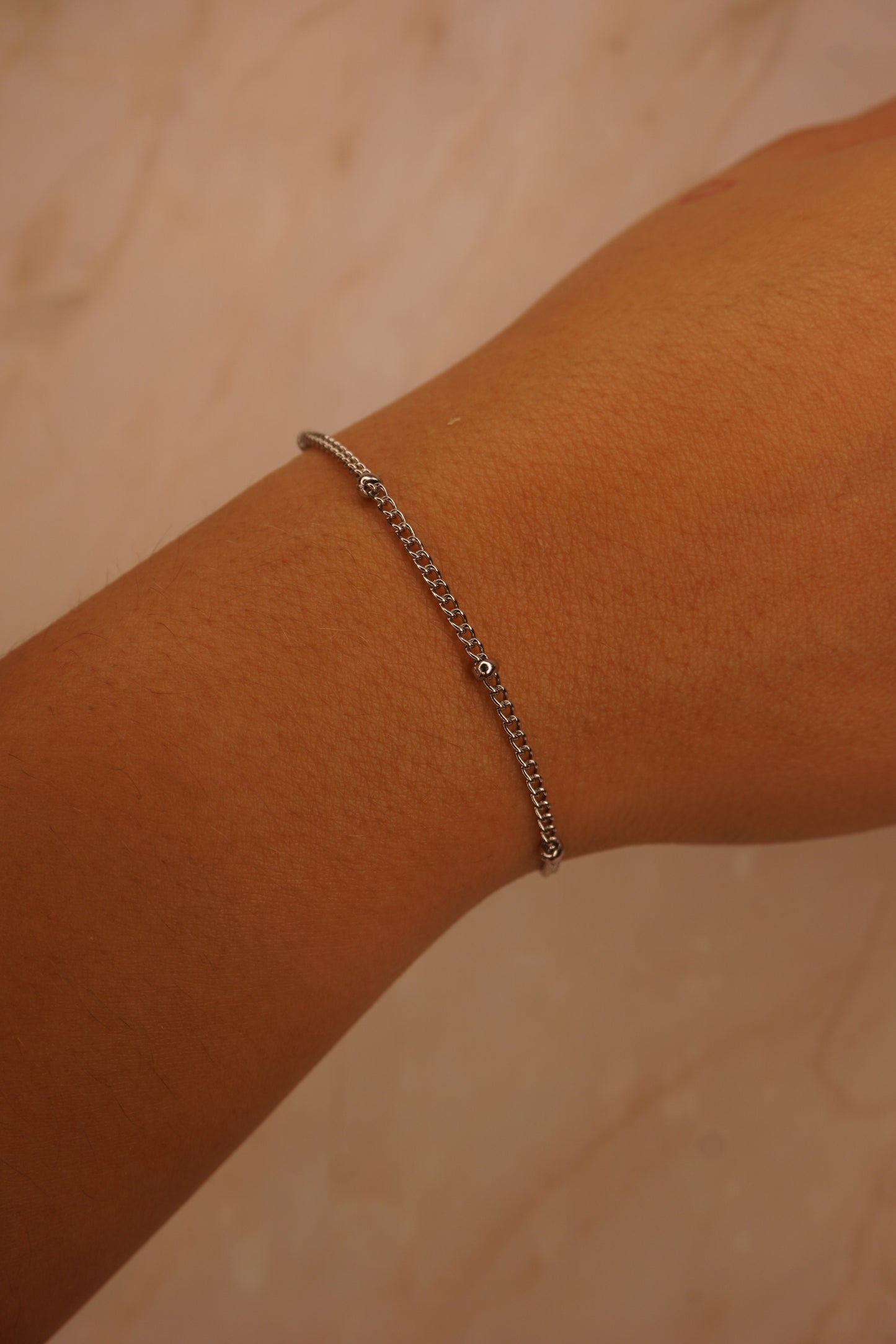 Women Silver Bead Bracelet