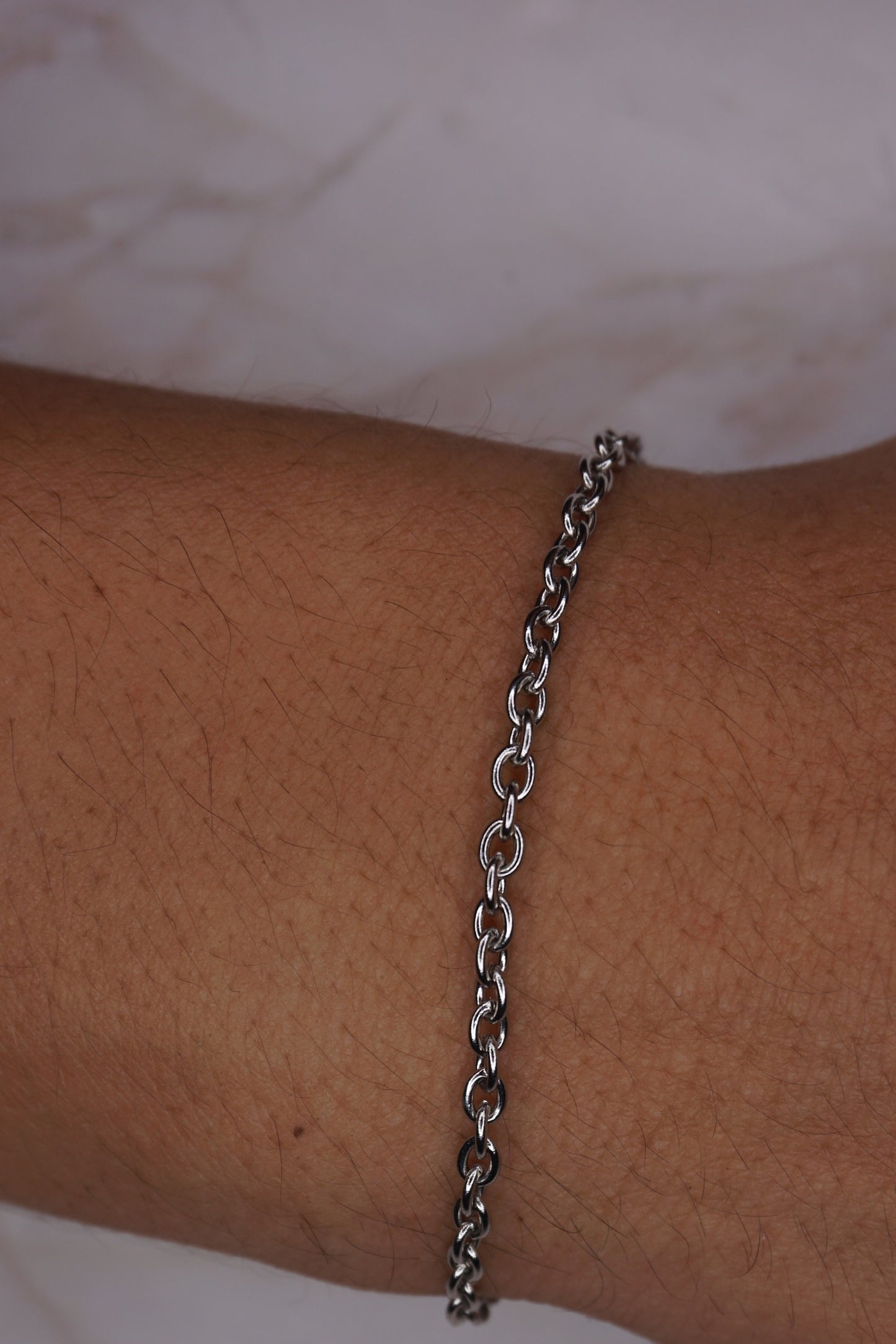 Women Silver Oval Bracelet