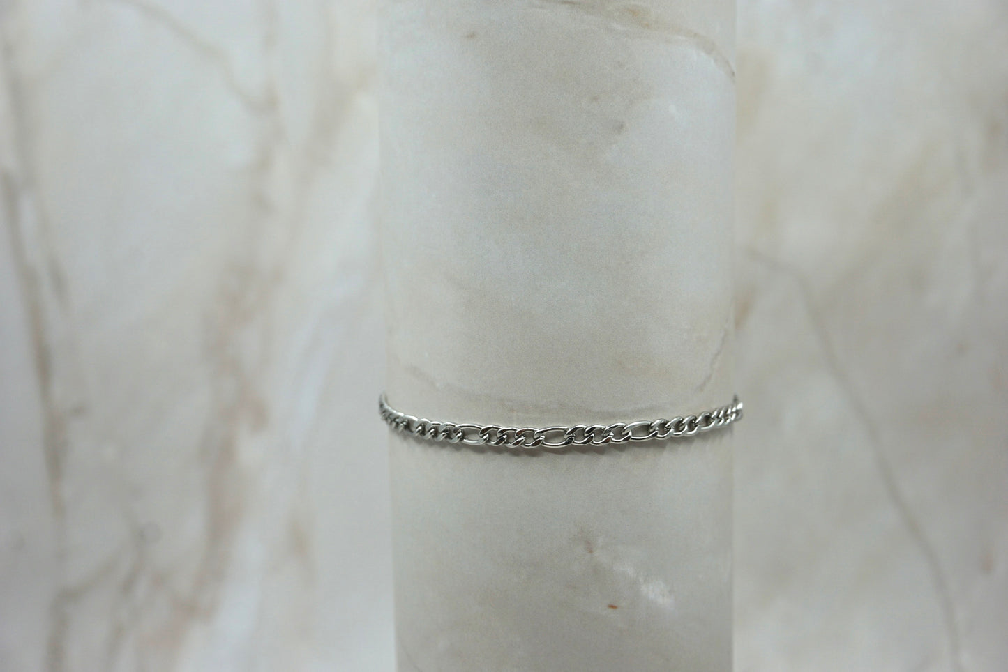 Women Silver Figaro thin Bracelet