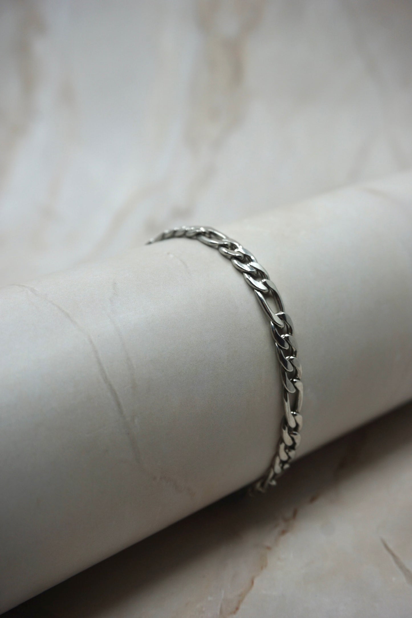 Men Silver Figaro Bracelet