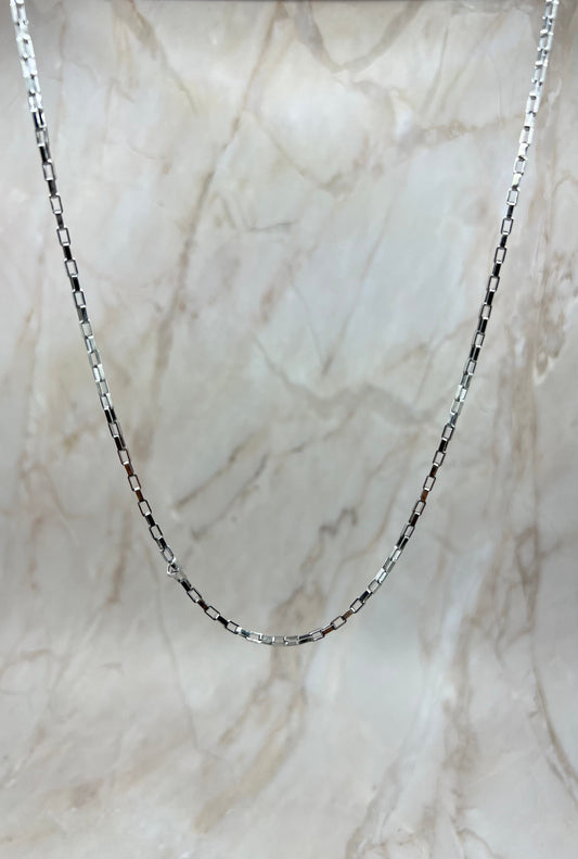 Men Silver Box Chain