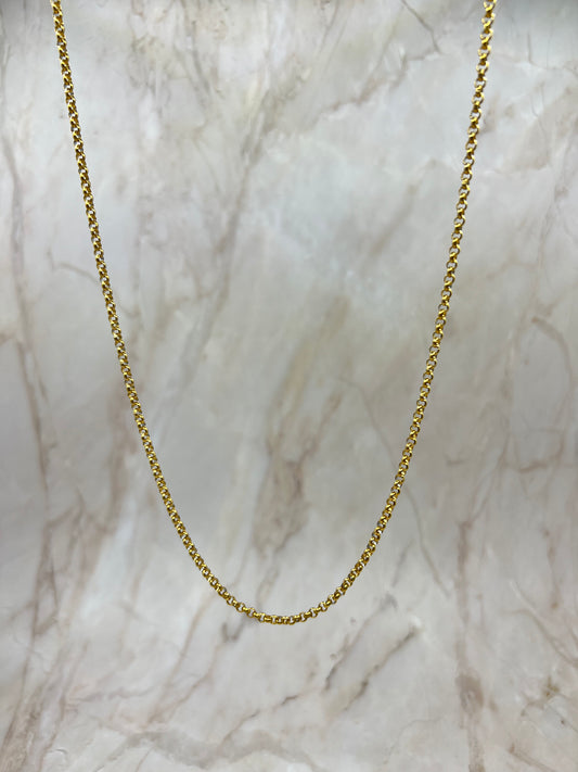 Woman 18k Gold Rolo Chain