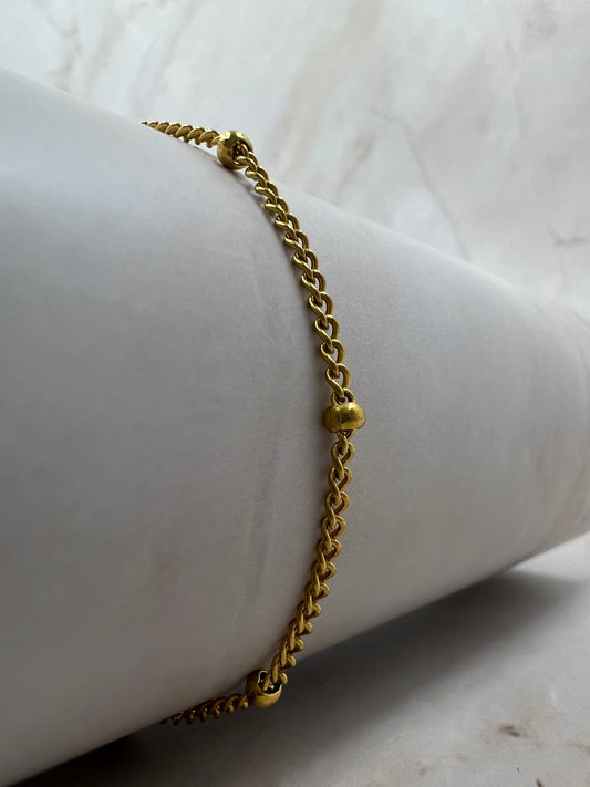 Woman 18K Gold Plated Bead Bracelet