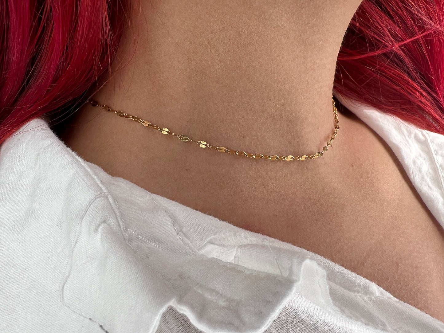 Woman 18k Gold Coffee Bean Chain