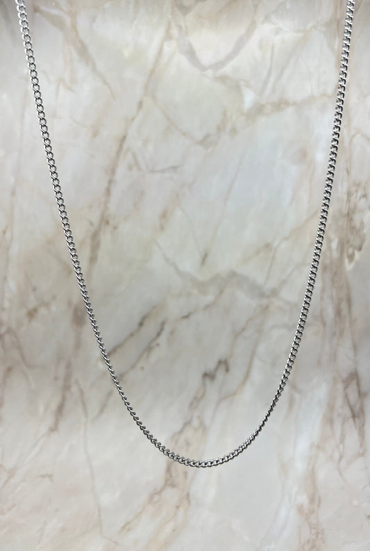 Men Silver Curb Chain