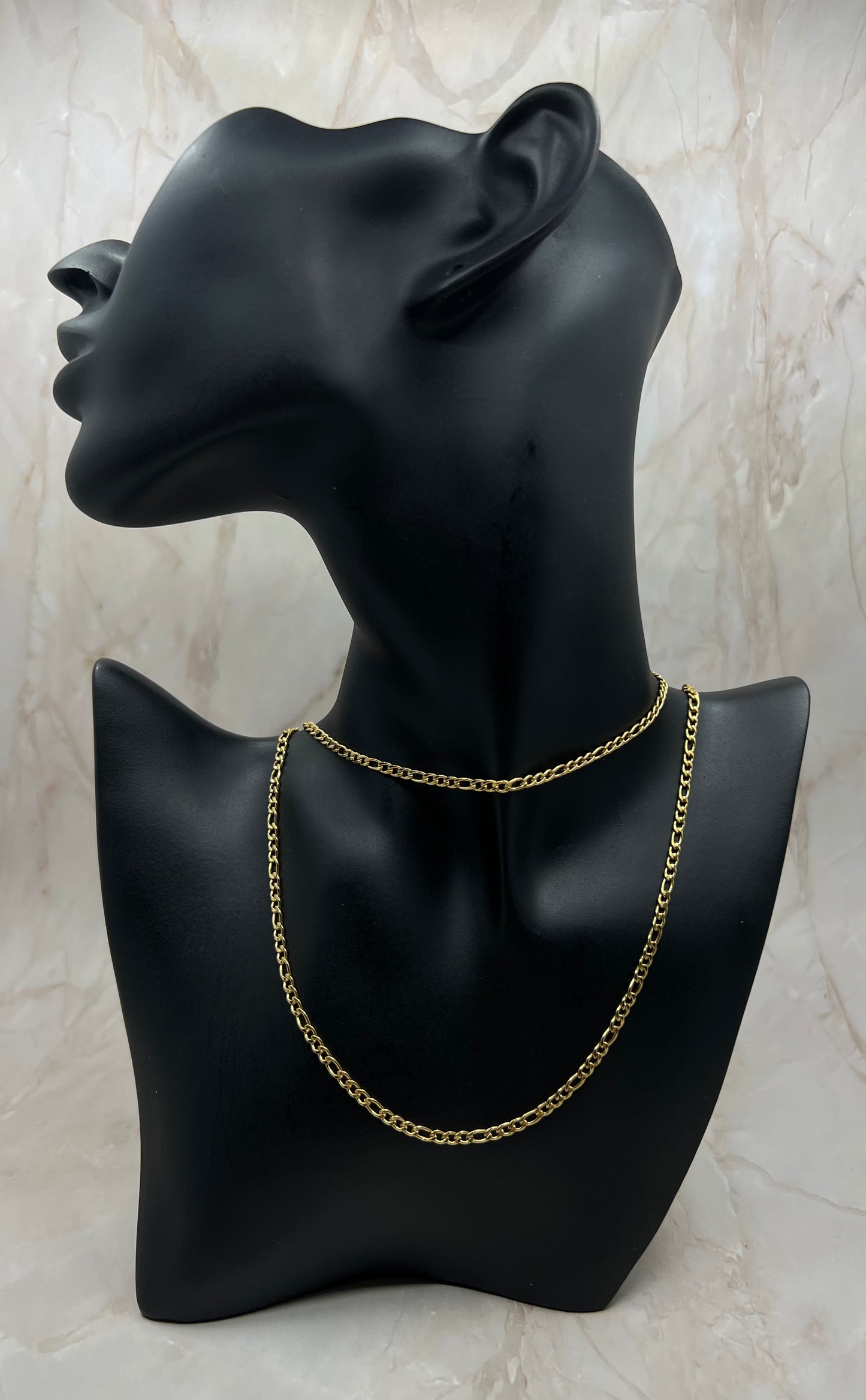 Woman 18K Gold Plated Figaro Thin Chain