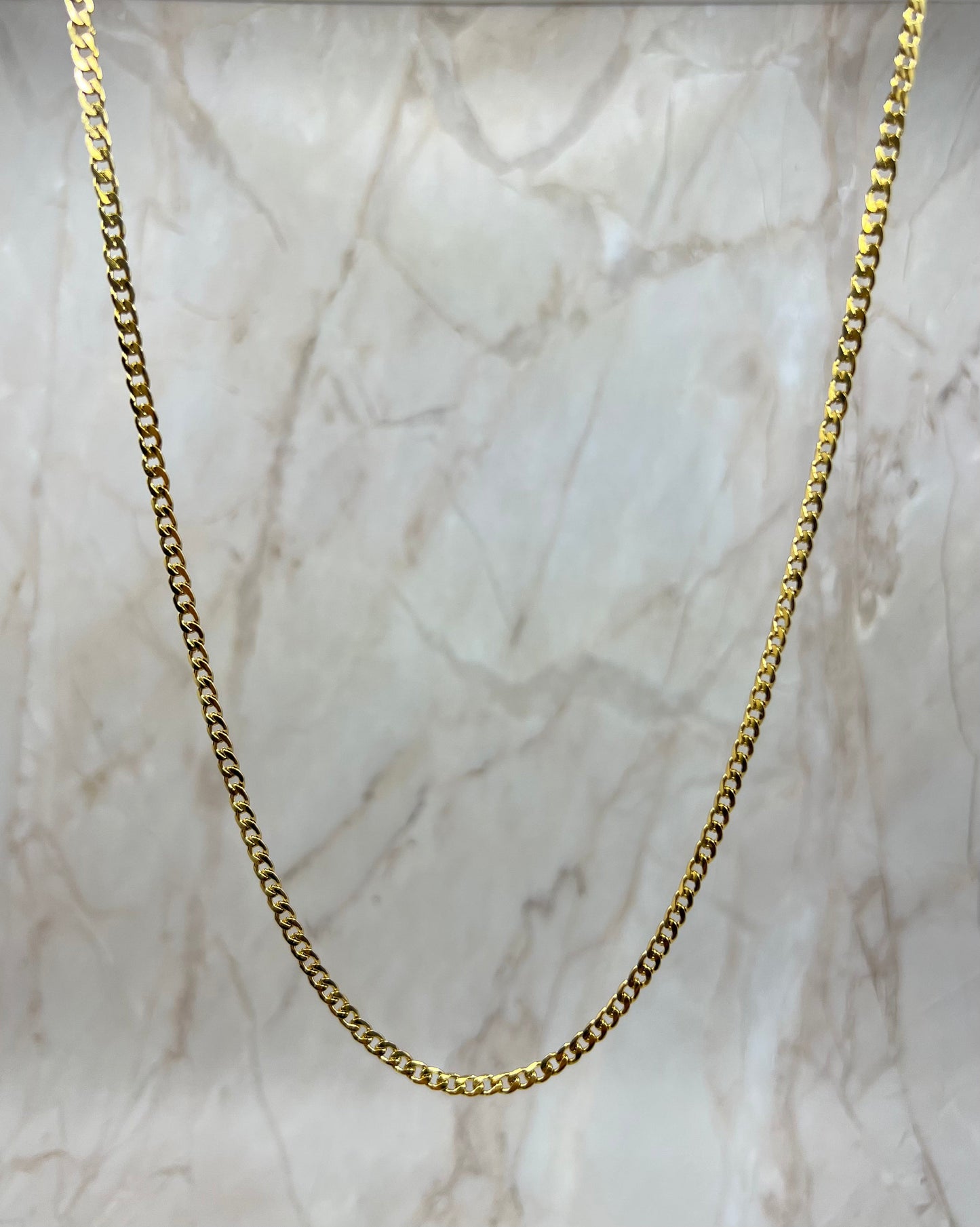 Men 18K Thin Gold Plated Cuban Link