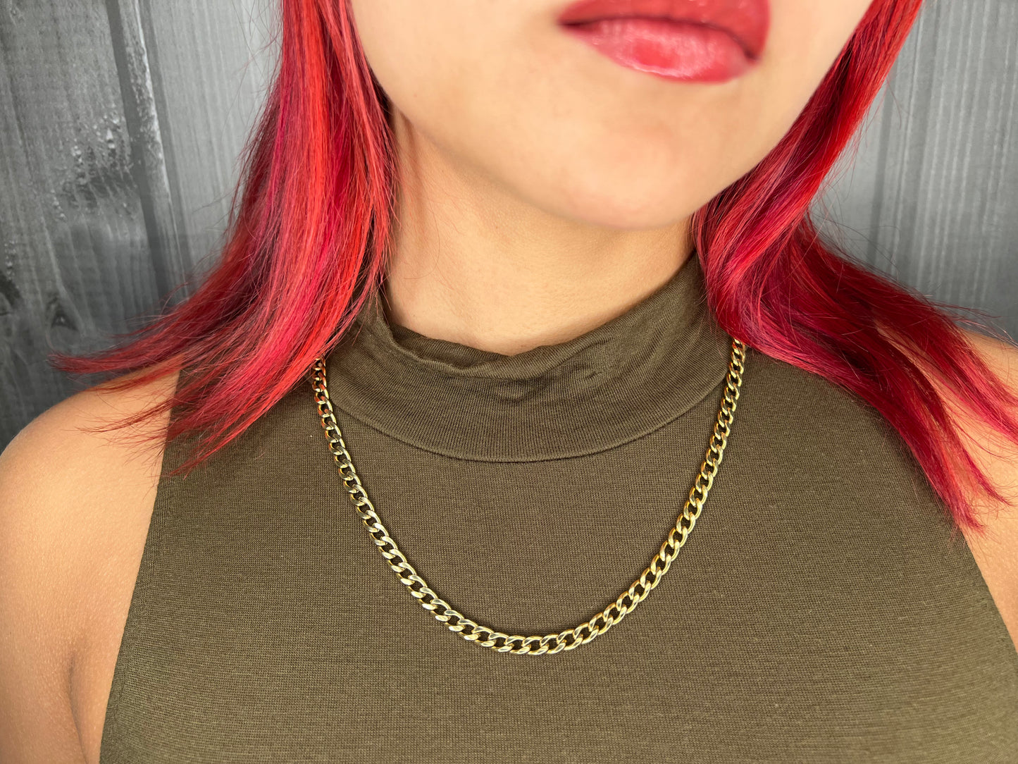 Woman 18K Gold Plated Cuban Link