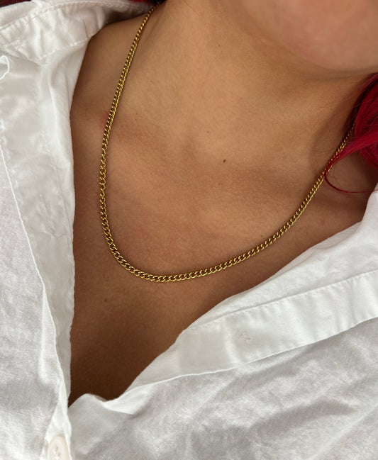 Woman 18K Gold Plated Curb Chain