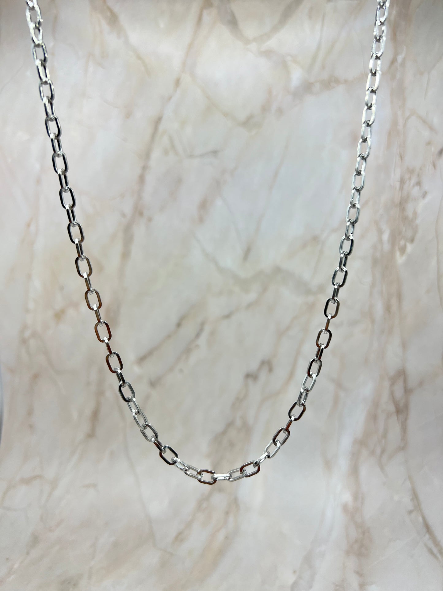 Women Silver Paper Clip Chain