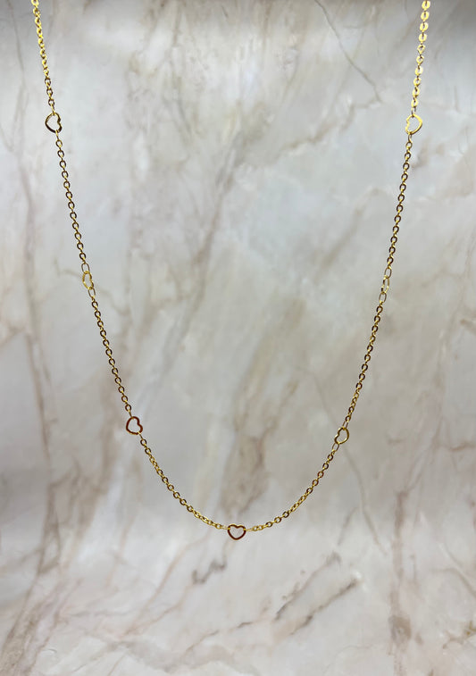 Woman 18k Gold Hearth Chain