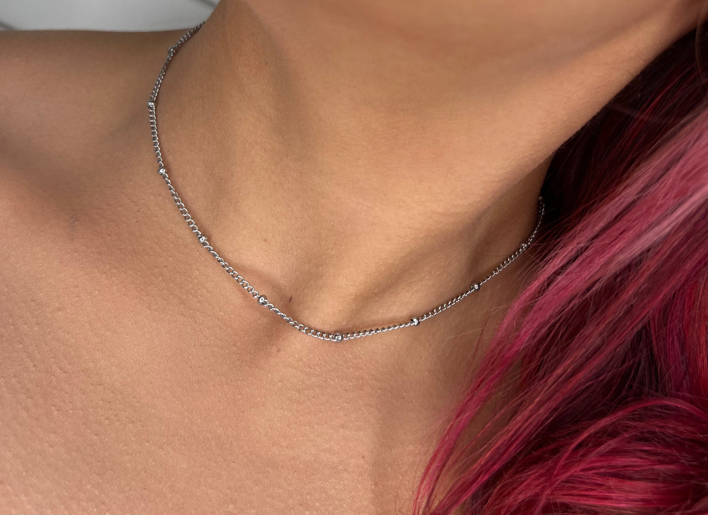 Women Silver Bead Chain