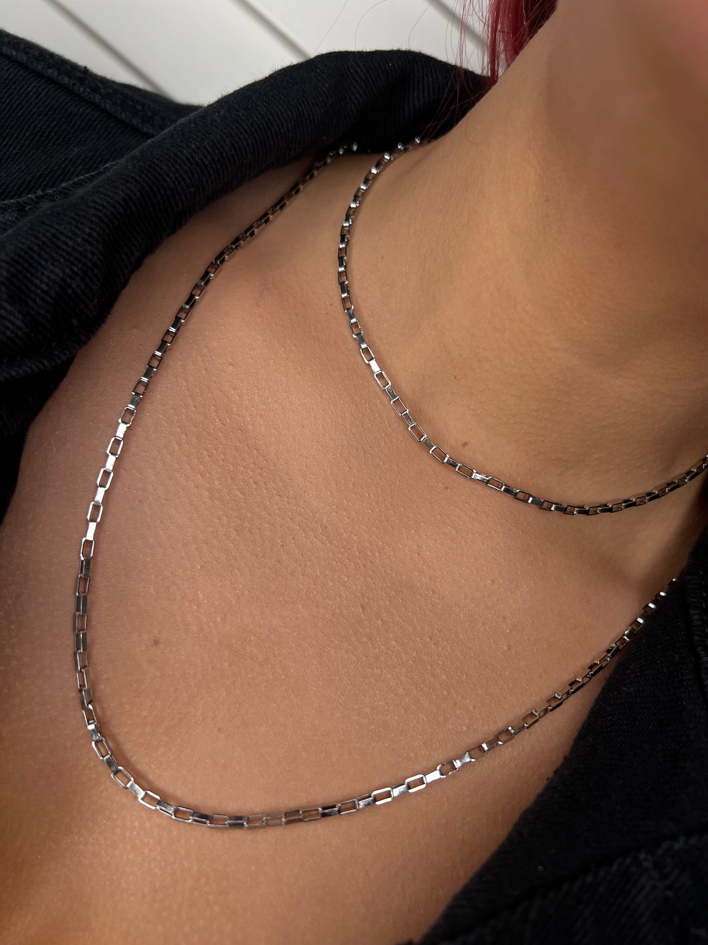 Women Silver Box Chain