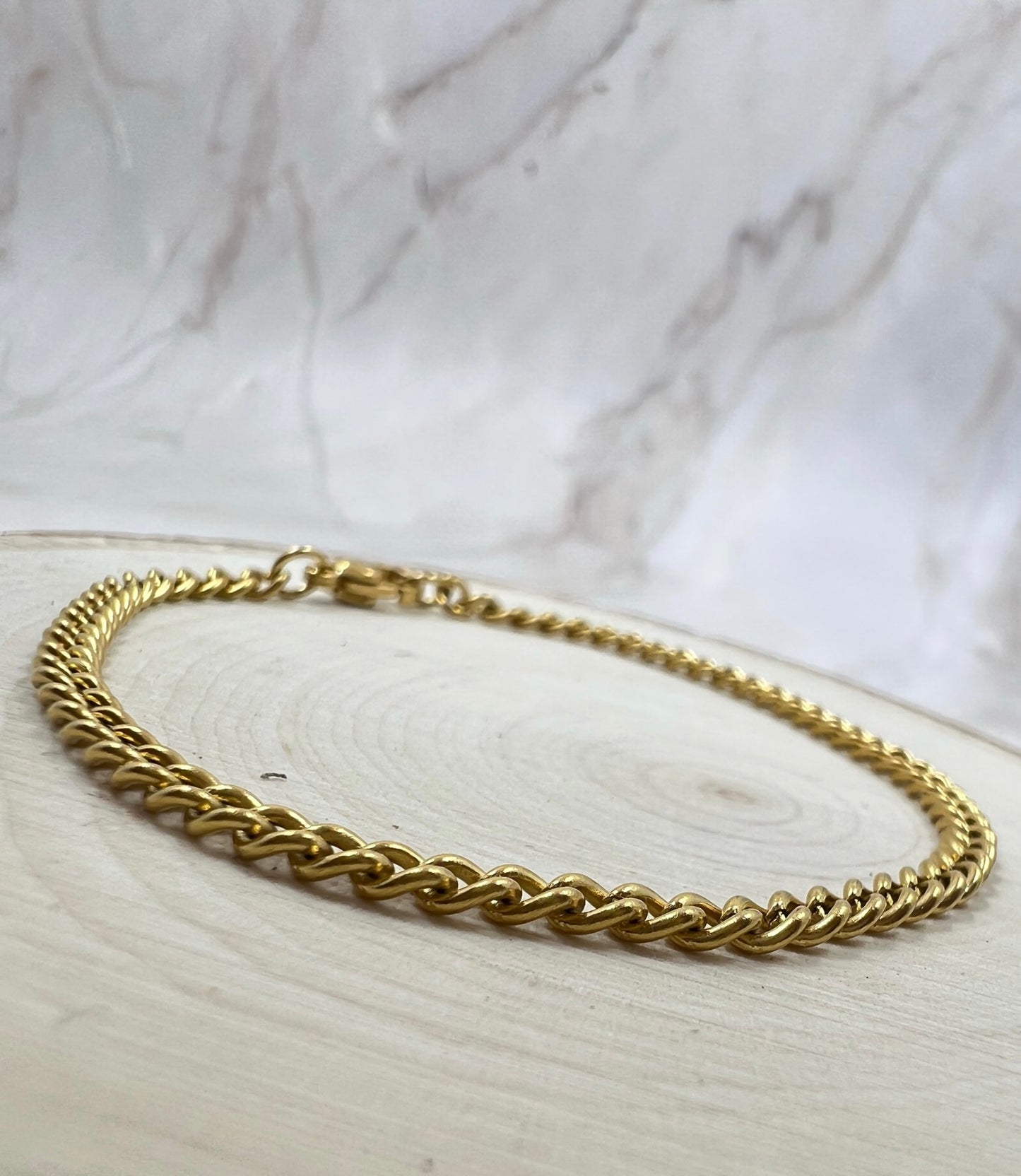 Men 18K Gold  Plated Curb Bracelet