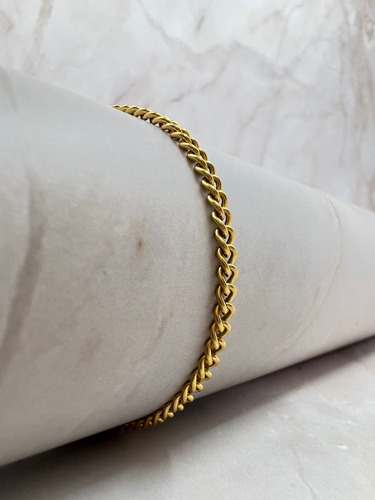 Men 18K Gold  Plated Curb Bracelet