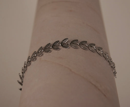 Women Silver Leaf Bracelet