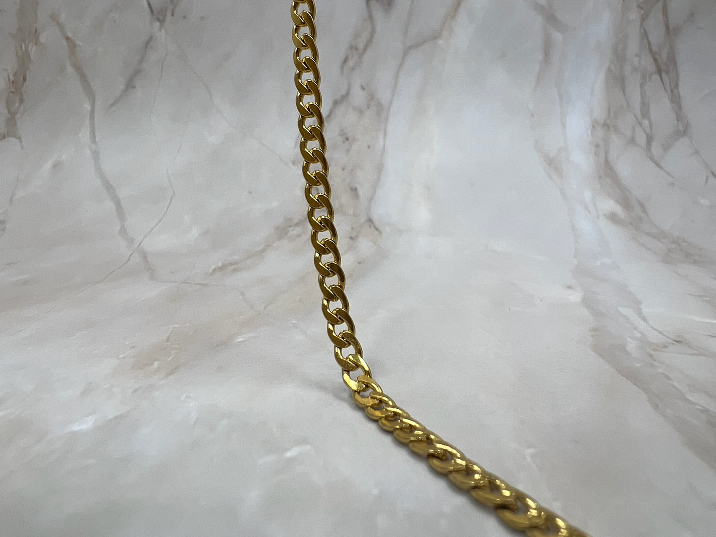 Men 18K Thin Gold Plated Cuban Link