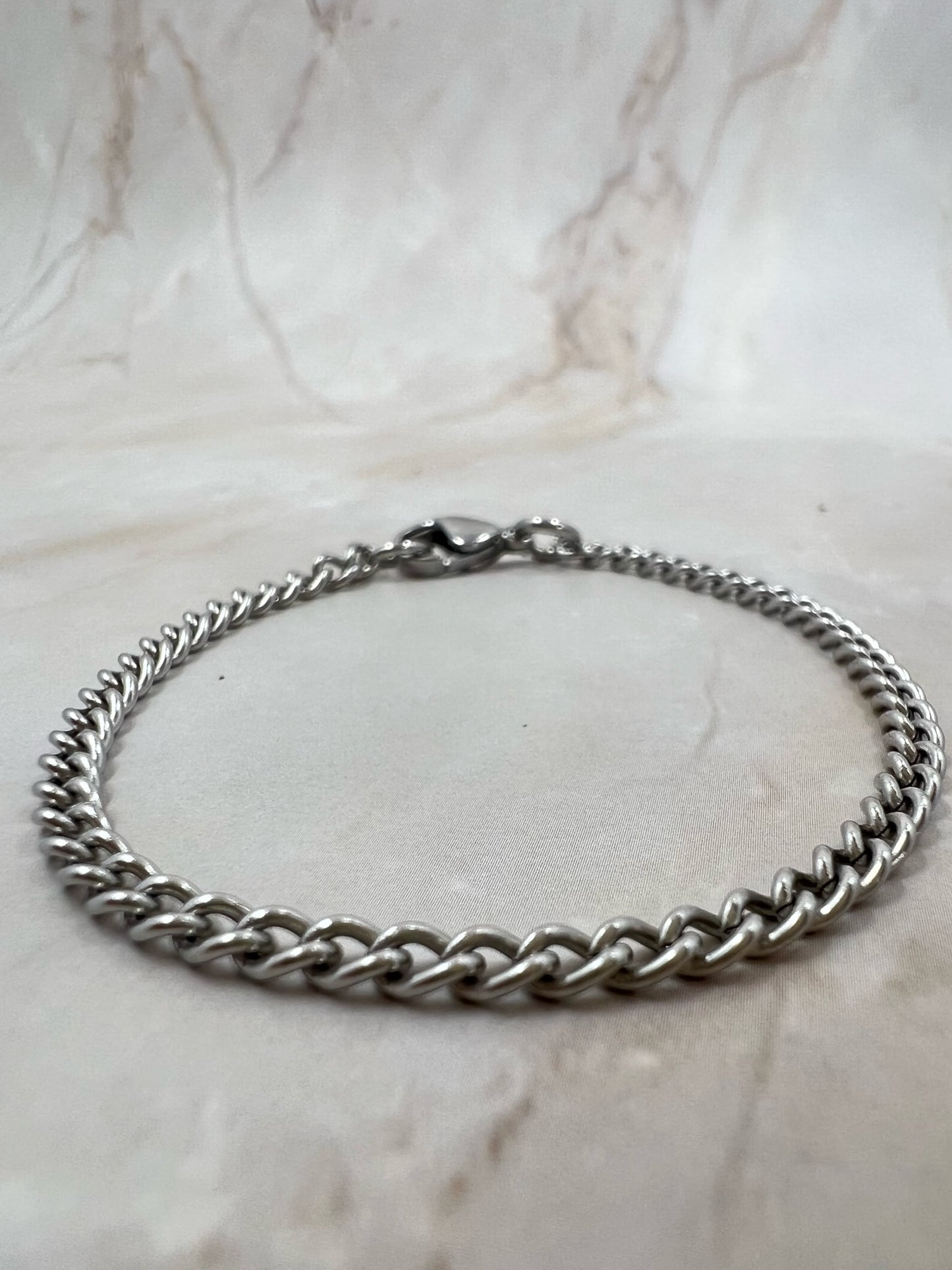 Women Silver Curb Bracelet