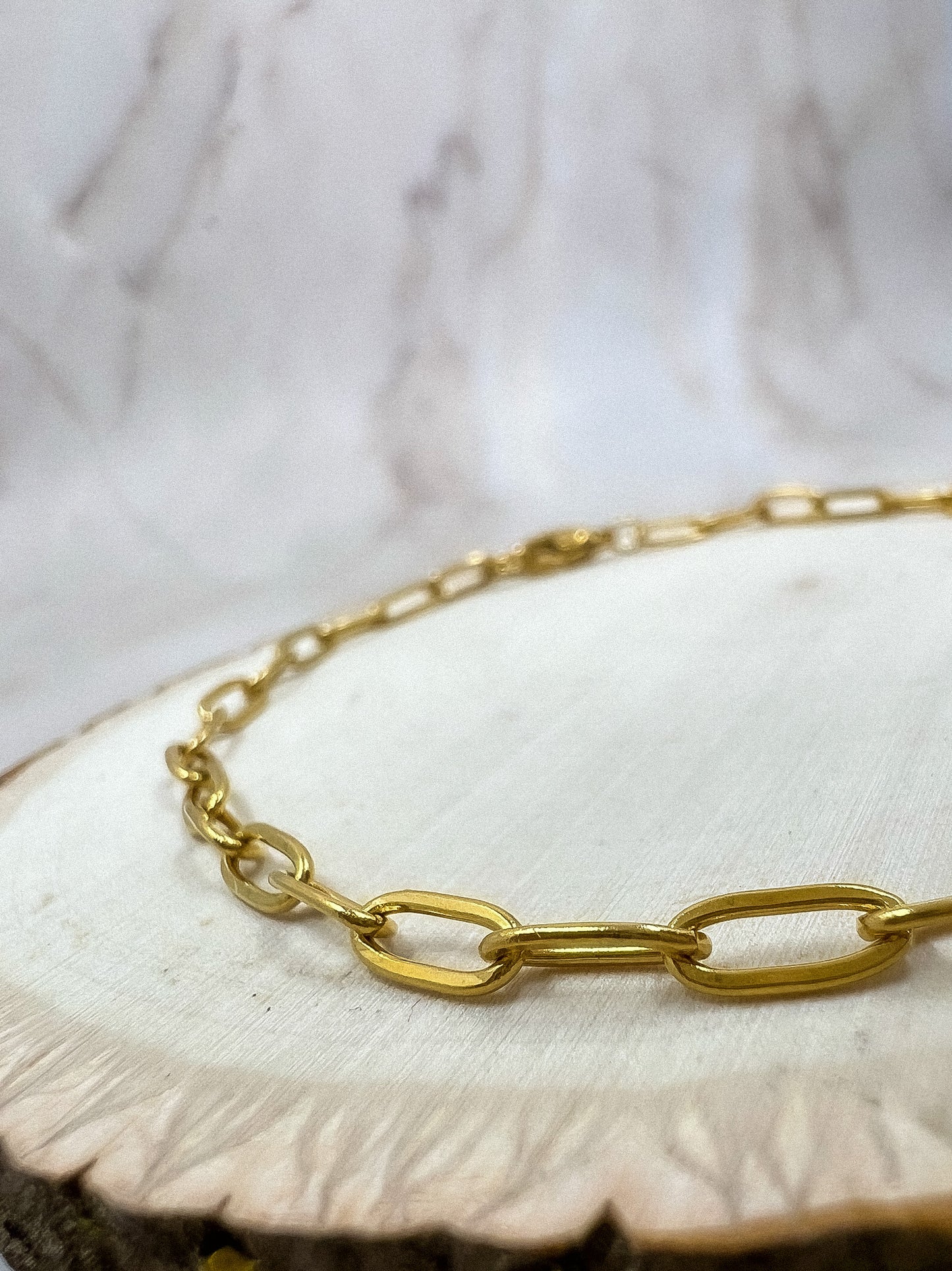 Woman 18K Gold Plated paper clip Bracelet