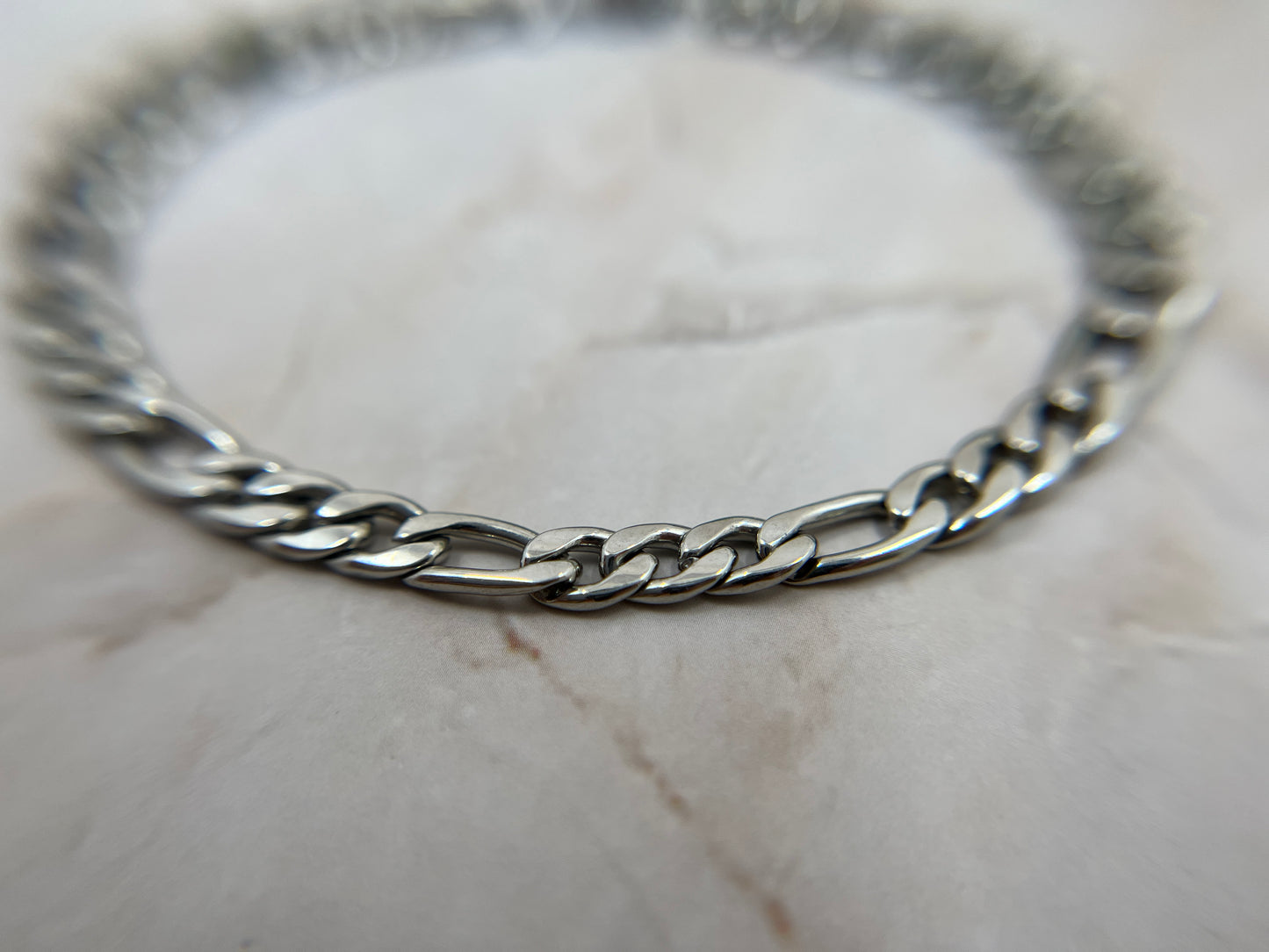 Men Silver Figaro Bracelet