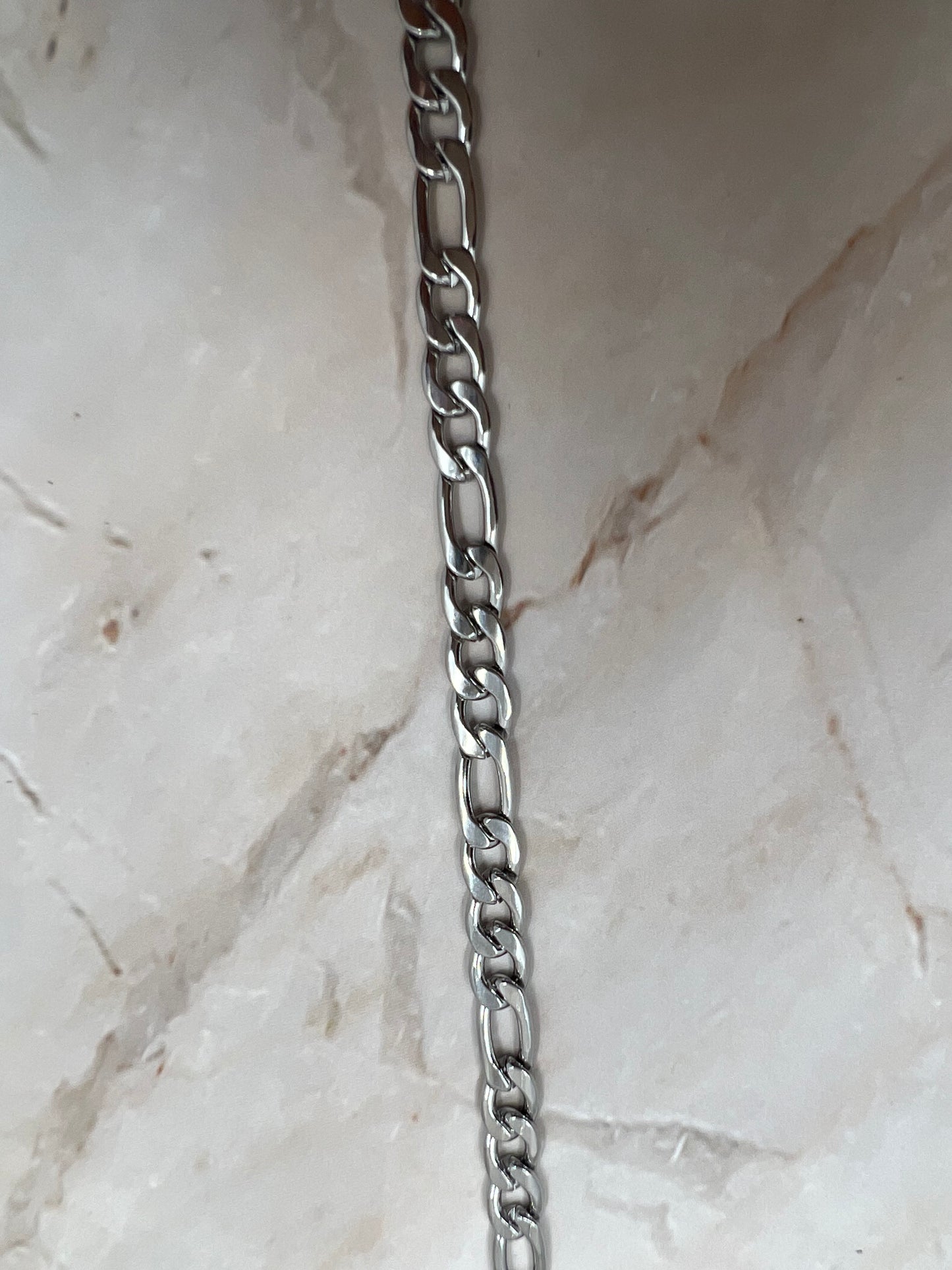 Men Silver Figaro Bracelet