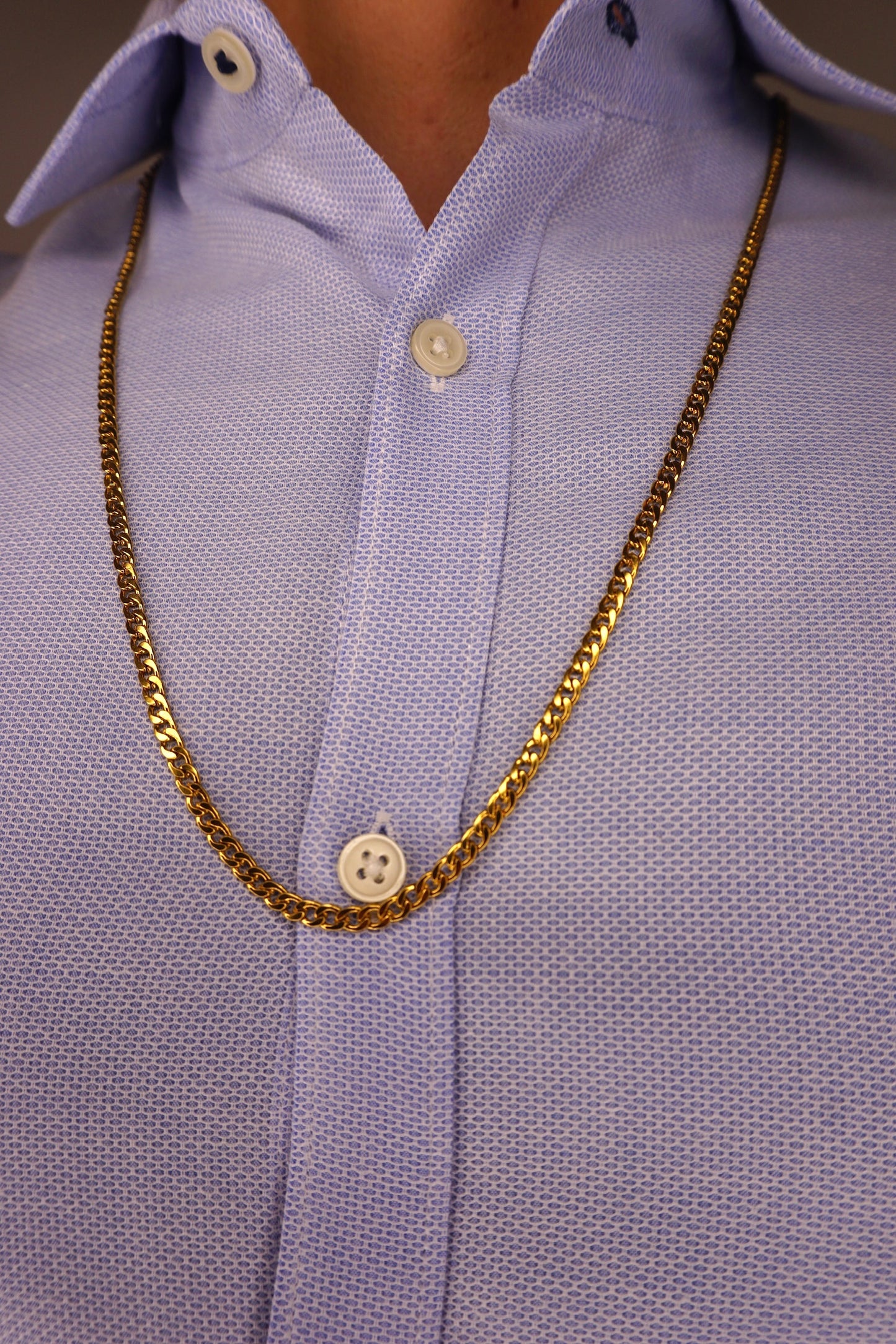 Men 18K Thin Gold Plated Cuban Link